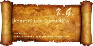 Kosztolicz Gusztáv névjegykártya