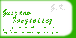 gusztav kosztolicz business card
